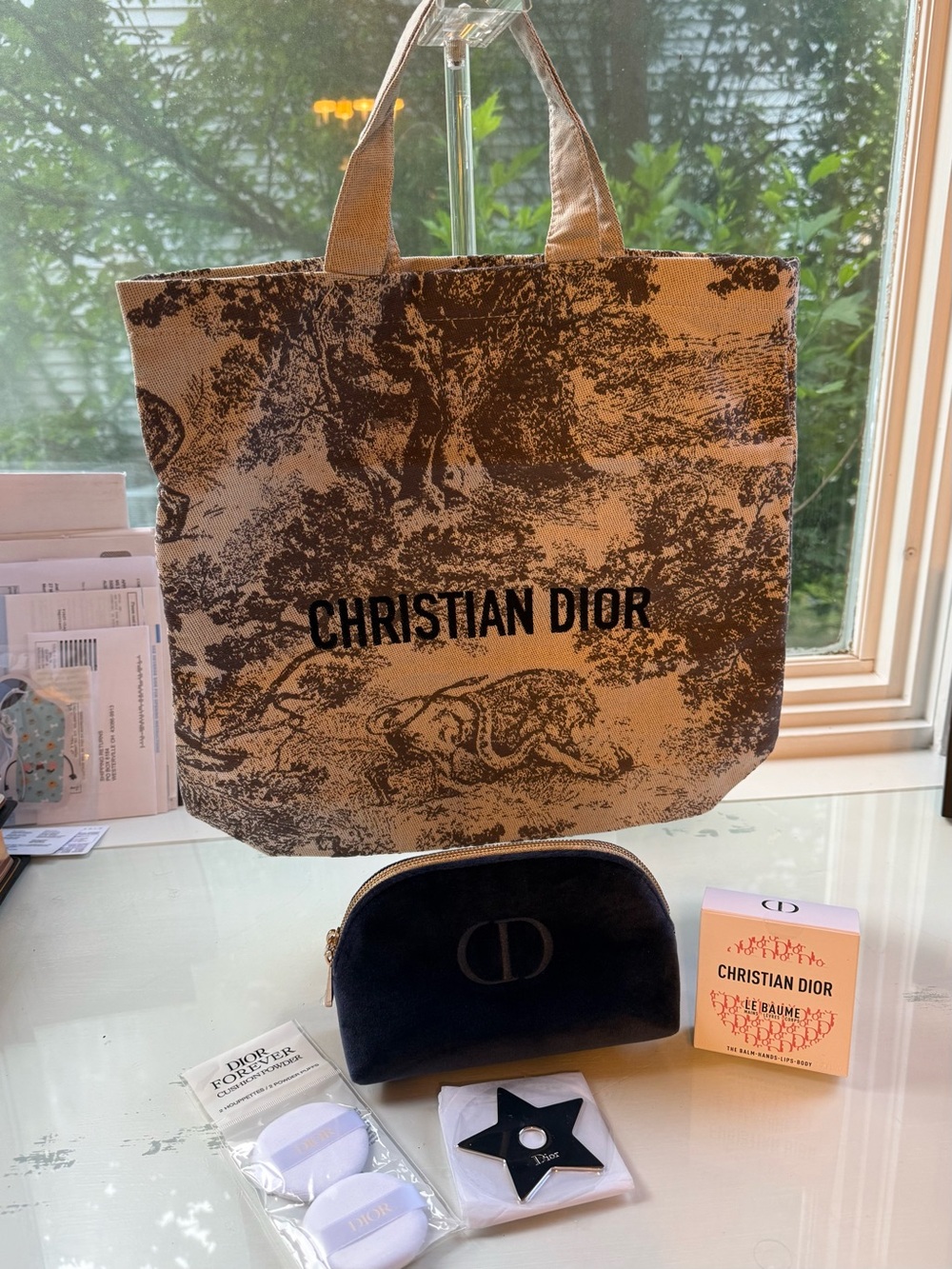 Dior Beauty Toile Canvas Tote with extra Dior goodies!